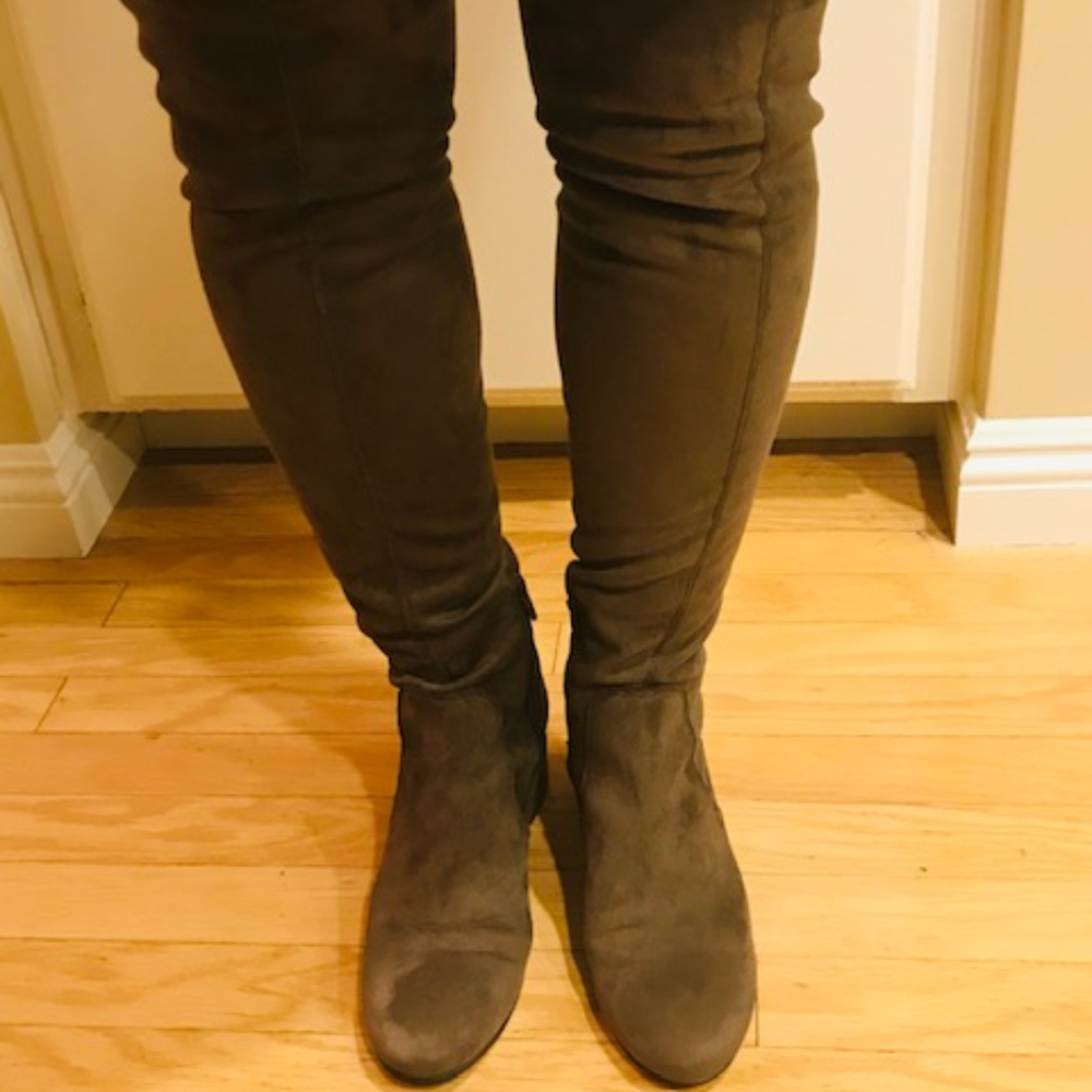 8100 Melrose High Knee Faux Suede Italian Boots - Picture 3 of 5